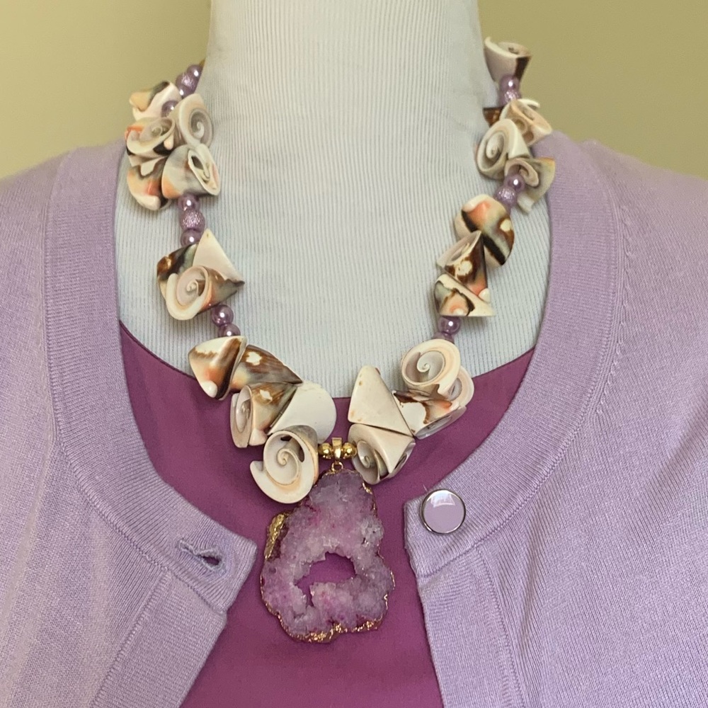 Lilac in Nature Statement Necklace